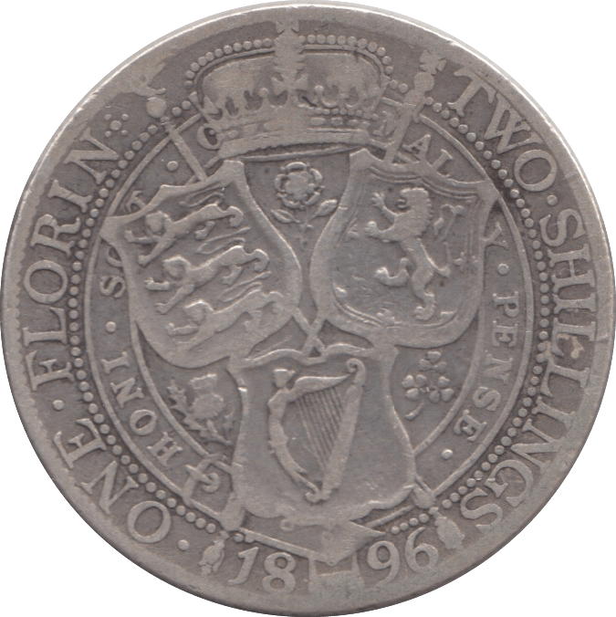 1896 FLORIN ( FINE ) 3 - Florin - Cambridgeshire Coins