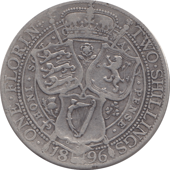 1896 FLORIN ( FINE ) 4 - Florin - Cambridgeshire Coins
