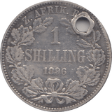 1896 HOLED SILVER ONE SHILLING SOUTH AFRICA - SILVER WORLD COINS - Cambridgeshire Coins