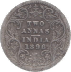 1896 INDIA SILVER 2 ANNAS - SILVER WORLD COINS - Cambridgeshire Coins