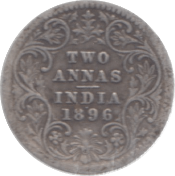 1896 INDIA SILVER 2 ANNAS - SILVER WORLD COINS - Cambridgeshire Coins