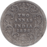 1896 INDIA SILVER 2 ANNAS - SILVER WORLD COINS - Cambridgeshire Coins