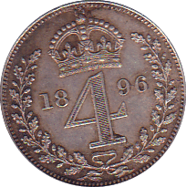 1896 MAUNDY FOURPENCE ( AUNC ) - Maundy Coins - Cambridgeshire Coins