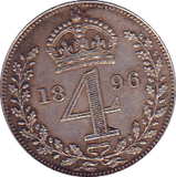 1896 MAUNDY FOURPENCE ( AUNC ) - Maundy Coins - Cambridgeshire Coins