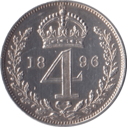 1896 MAUNDY FOURPENCE ( AUNC ) - MAUNDY FOURPENCE - Cambridgeshire Coins