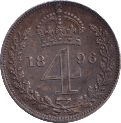 1896 MAUNDY FOURPENCE ( EF ) - Maundy Coins - Cambridgeshire Coins