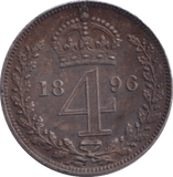 1896 MAUNDY FOURPENCE ( EF ) - Maundy Coins - Cambridgeshire Coins