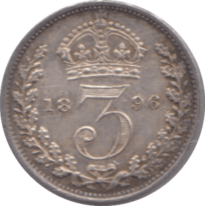 1896 MAUNDY THREEPENCE ( AUNC ) - Maundy Coins - Cambridgeshire Coins