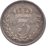1896 MAUNDY THREEPENCE ( AUNC ) - Maundy Coins - Cambridgeshire Coins