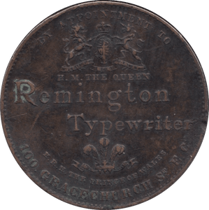 1896 REMINGTON TYPEWRITER TOKEN - OTHER TOKENS - Cambridgeshire Coins