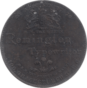 1896 REMINGTON TYPEWRITER TOKEN - Token - Cambridgeshire Coins