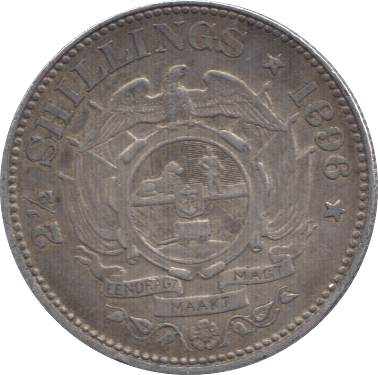 1896 SILVER 2 1/2 SHILLING SOUTH AFRICA - SILVER WORLD COINS - Cambridgeshire Coins