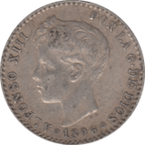 1896 SILVER 50 CENT SPAIN - SILVER WORLD COINS - Cambridgeshire Coins