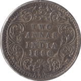 1896 SILVER INDIA TWO ANNAS - SILVER WORLD COINS - Cambridgeshire Coins