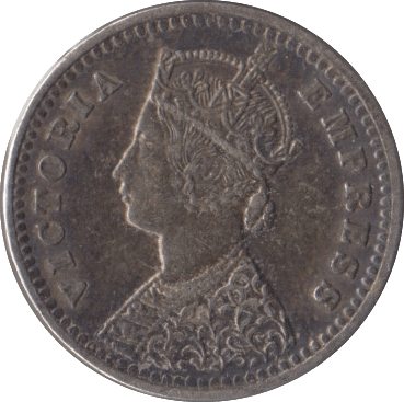 1896 SILVER INDIA TWO ANNAS - SILVER WORLD COINS - Cambridgeshire Coins