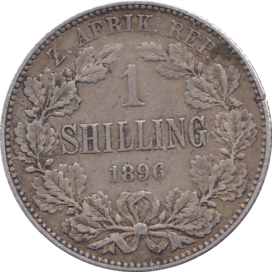 1896 SILVER SHILLING BOER REPUBLIC SOUTH AFRICA REF H62 - WORLD SILVER COINS - Cambridgeshire Coins