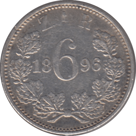 1896 SILVER SIXPENCE SOUTH AFRICA - SILVER WORLD COINS - Cambridgeshire Coins