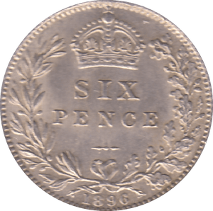 1896 SIXPENCE ( AUNC ) B - Sixpence - Cambridgeshire Coins