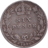 1896 SIXPENCE ( FINE ) - Sixpence - Cambridgeshire Coins