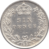 1896 SIXPENCE ( UNC ) 3 - Sixpence - Cambridgeshire Coins