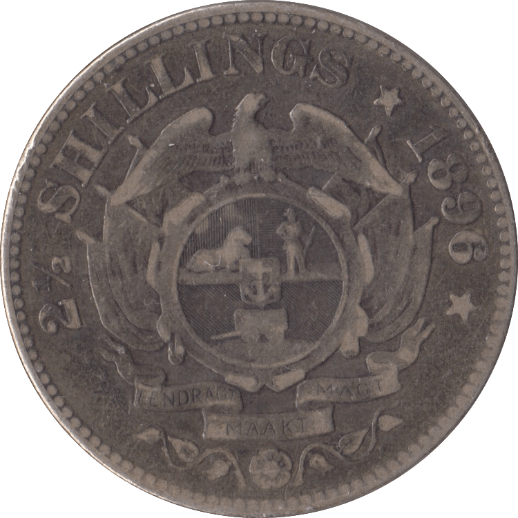1896 SOUTH AFRICA SILVER 2 1/2 SHILLING - SILVER WORLD COINS - Cambridgeshire Coins