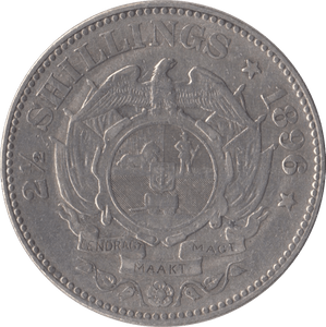 1896 SOUTH AFRICA SILVER 2 1/2 SHILLING - SILVER WORLD COINS - Cambridgeshire Coins