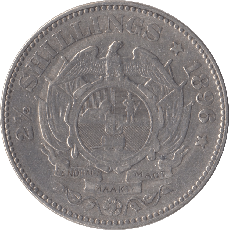 1896 SOUTH AFRICA SILVER 2 1/2 SHILLING - SILVER WORLD COINS - Cambridgeshire Coins