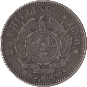 1896 SOUTH AFRICA SILVER 2 1/2 SHILLING - SILVER WORLD COINS - Cambridgeshire Coins