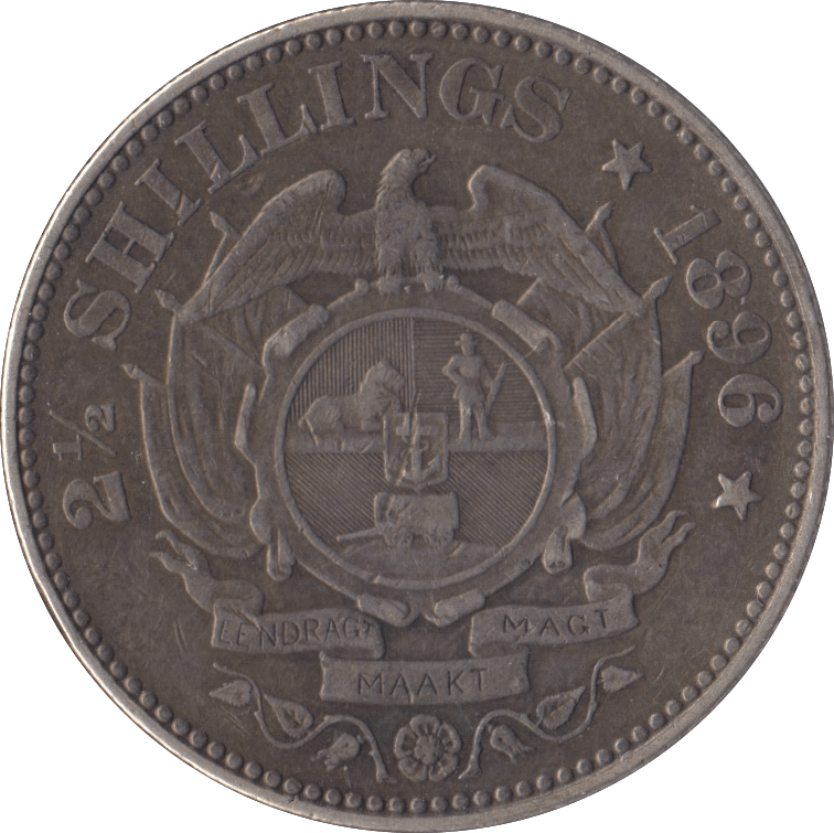 1896 SOUTH AFRICA SILVER 2 1/2 SHILLING - SILVER WORLD COINS - Cambridgeshire Coins