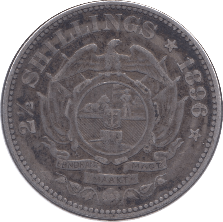 1896 SOUTH AFRICA SILVER 2 1/2 SHILLINGS - SILVER WORLD COINS - Cambridgeshire Coins