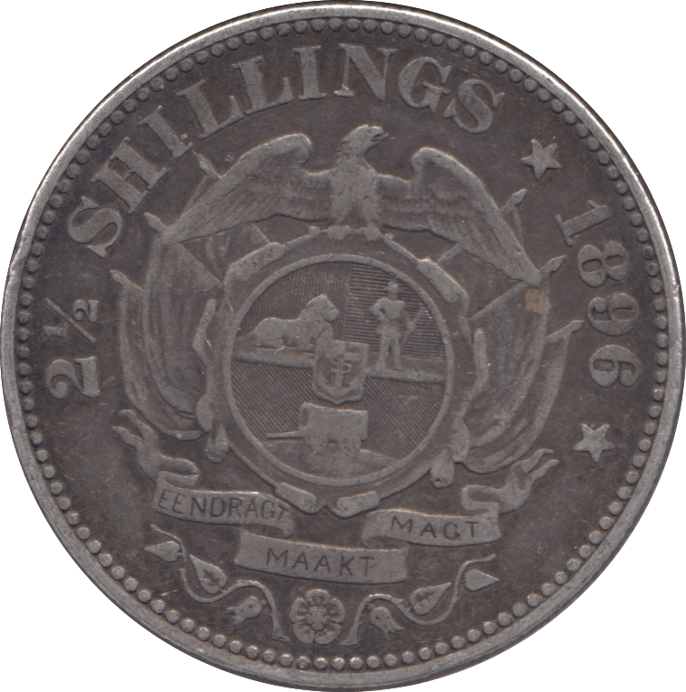 1896 SOUTH AFRICA SILVER 2 1/2 SHILLINGS - SILVER WORLD COINS - Cambridgeshire Coins