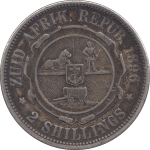 1896 SOUTH AFRICA SILVER 2 SHILLINGS - SILVER WORLD COINS - Cambridgeshire Coins