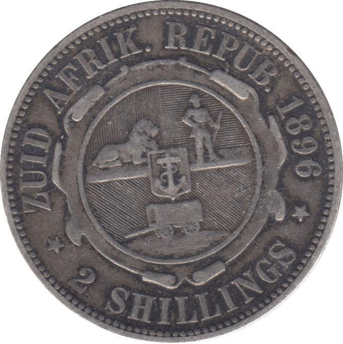 1896 SOUTH AFRICA SILVER 2 SHILLINGS - SILVER WORLD COINS - Cambridgeshire Coins