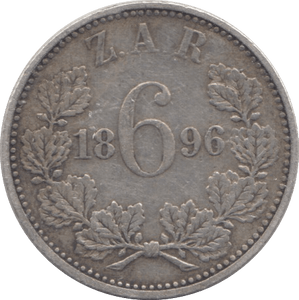 1896 SOUTH AFRICA SILVER SIXPENCE - SILVER WORLD COINS - Cambridgeshire Coins