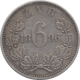 1896 SOUTH AFRICA SILVER SIXPENCE - SILVER WORLD COINS - Cambridgeshire Coins