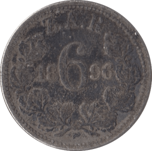 1896 SOUTH AFRICA SILVER SIXPENCE - SILVER WORLD COINS - Cambridgeshire Coins