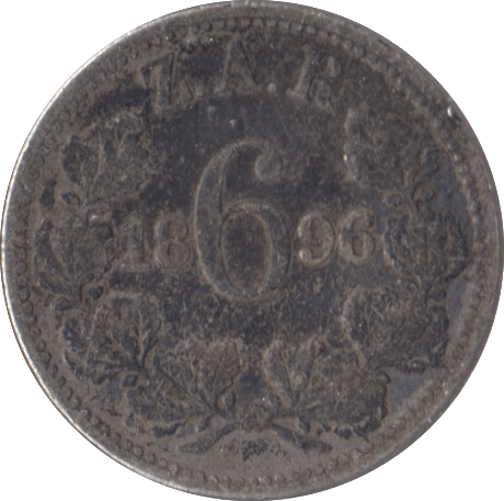 1896 SOUTH AFRICA SILVER SIXPENCE - SILVER WORLD COINS - Cambridgeshire Coins