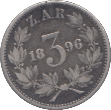 1896 SOUTH AFRICA SILVER THREEPENCE - SILVER WORLD COINS - Cambridgeshire Coins