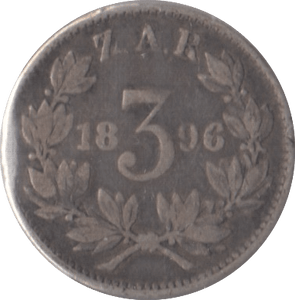 1896 SOUTH AFRICA SILVER THREEPENCE - SILVER WORLD COINS - Cambridgeshire Coins