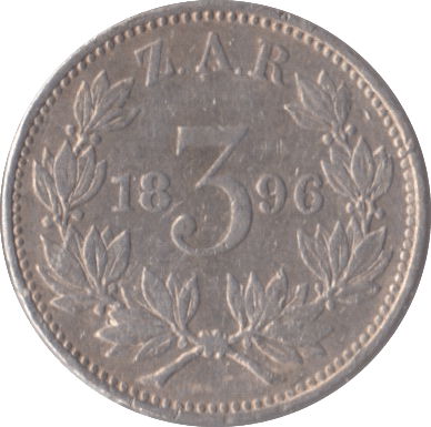 1896 SOUTH AFRICA SILVER THREEPENCE - SILVER WORLD COINS - Cambridgeshire Coins