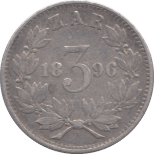 1896 SOUTH AFRICA SILVER THREEPENCE - SILVER WORLD COINS - Cambridgeshire Coins