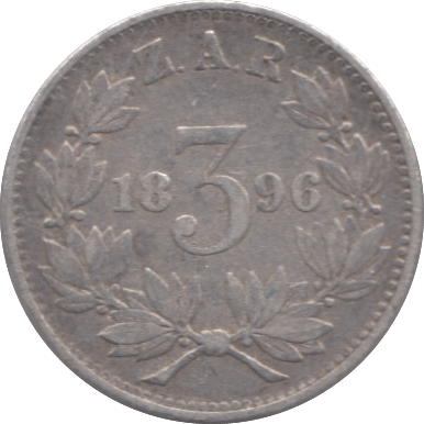 1896 SOUTH AFRICA SILVER THREEPENCE - SILVER WORLD COINS - Cambridgeshire Coins