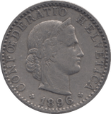 1896 SWITZERLAND 20 RAPPEN - WORLD COINS - Cambridgeshire Coins