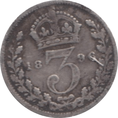 1896 THREEPENCE ( FINE ) - Threepence - Cambridgeshire Coins