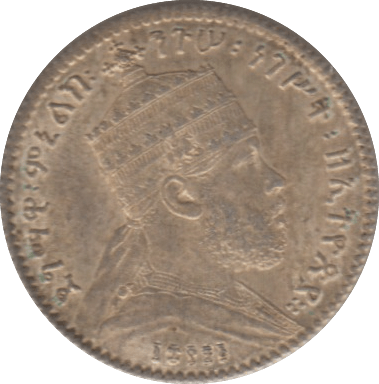 1897-1903 SILVER 1 GHERSH ETHIOPIA HIGH GRADE 3 - SILVER WORLD COINS - Cambridgeshire Coins