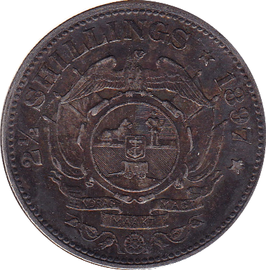 1897 2 1/2 SHILLING SOUTH AFRICA SILVER ( AUNC ) - SILVER WORLD COINS - Cambridgeshire Coins