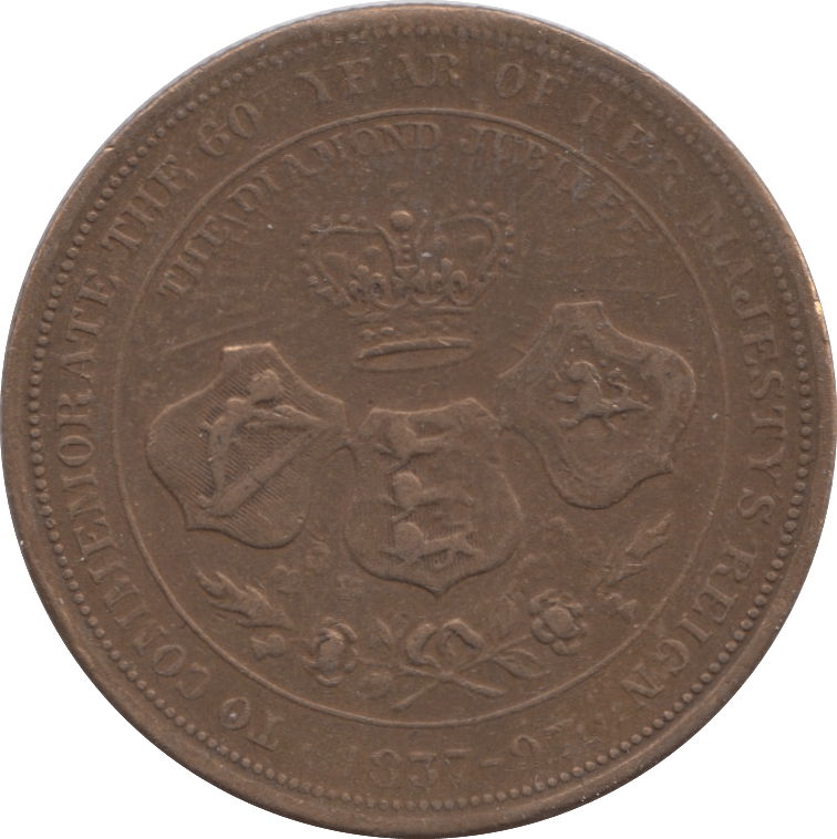 1897 60TH YEAR OF VICTORIAS REIGN COMMEMORATIVE MEDALLION - MEDALLIONS - Cambridgeshire Coins