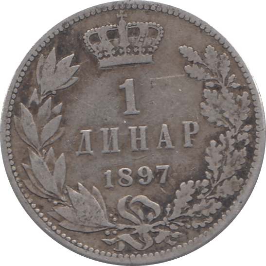 1897 .835 SILVER DINAR SERBIA REF H37 - Token - Cambridgeshire Coins