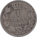 1897 .835 SILVER DINAR SERBIA REF H37 - Token - Cambridgeshire Coins