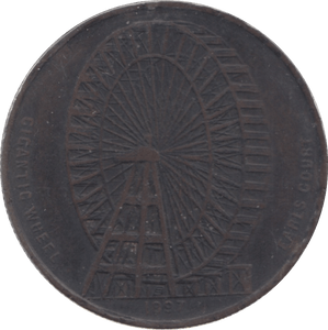 1897 EARLS COURT GIGANTIC WHEEL TOKEN - Token - Cambridgeshire Coins